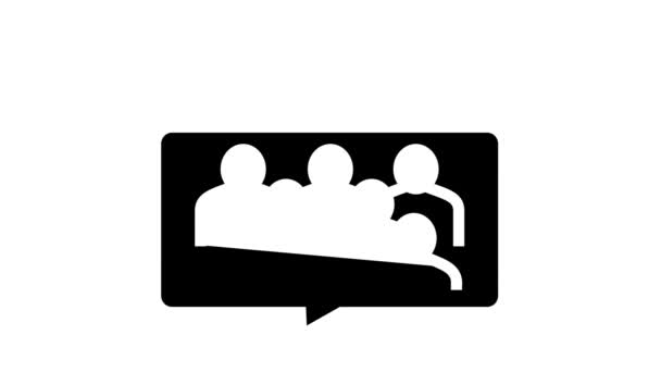 Vergadering op forum glyph pictogram animatie — Stockvideo