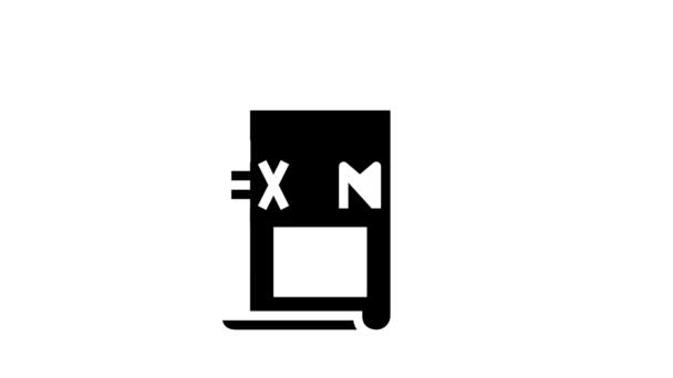 Online examination glyph icon animation — Stock Video