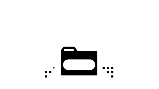 Moln lagring bibliotek utbildning glyph ikon animation — Stockvideo