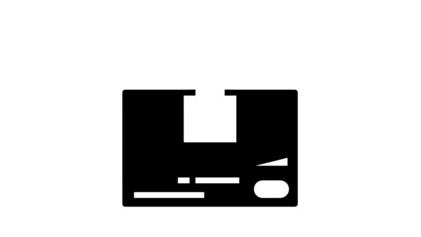 Pincode-Karte Glyphen-Icon-Animation — Stockvideo