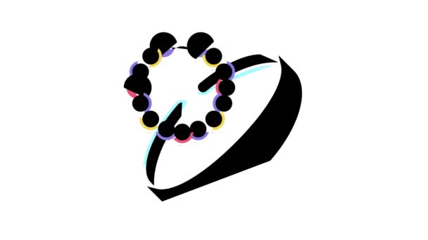 Bracelets jewellery color icon animation — Stock Video