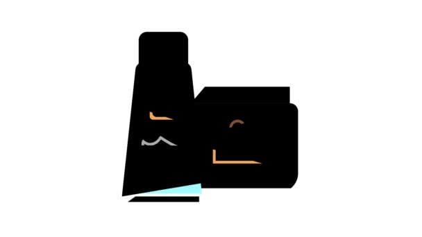 Fat shoe care color icon animation — Stock Video