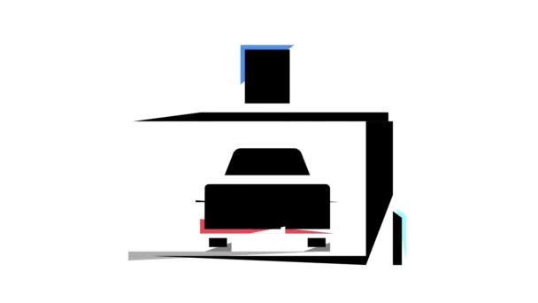 Voiture sur le lieu de stationnement couleur icône animation — Video