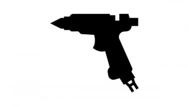 Yapıştırıcı tabancası mücevher çizgisi simgesi canlandırması