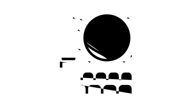 Salón de animación icono línea planetario — Vídeo de stock