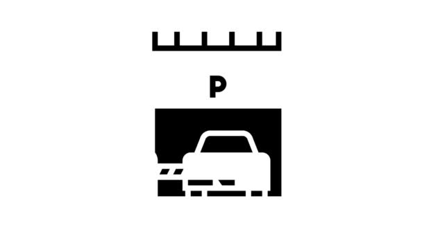 Barreira de animação ícone linha de estacionamento — Vídeo de Stock