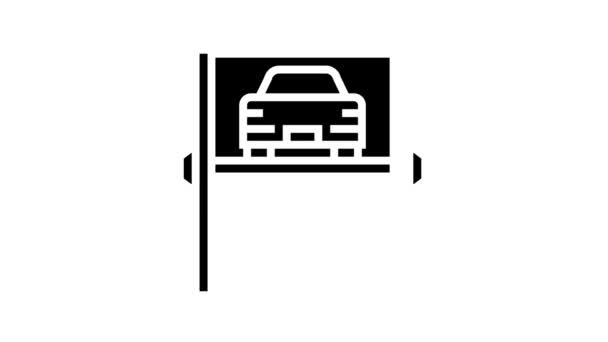 Modern multilevel parking line icon animation — Stock Video