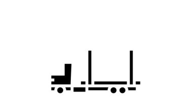 ulaşım ve dağıtım alüminyum üretim glyph simgesi animasyonu