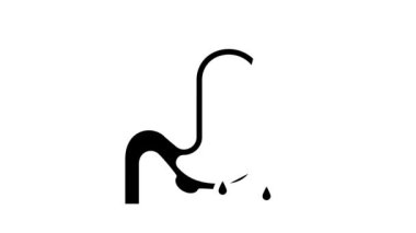 Gastrointestinal sistem glyph simge canlandırmasında sızıntı