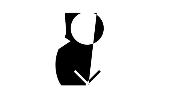 Verminderen van maag voor gewichtsverlies glyph pictogram animatie — Stockvideo