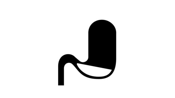 Blähende bariatrische Glyphen-Icon-Animation — Stockvideo