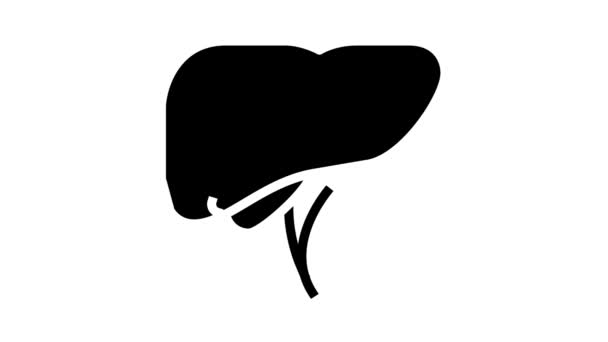 Májcirrózis betegség glyph ikon animáció — Stock videók