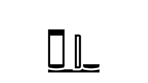 Pulizia kit cura scarpe icona glyph animazione — Video Stock