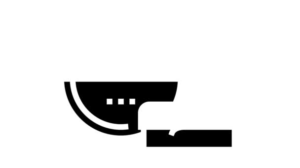 Animasi ikon glyph perawatan sepatu poles — Stok Video