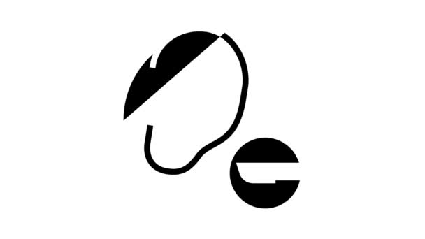 Animace ikon glyfu při operaci ucha — Stock video