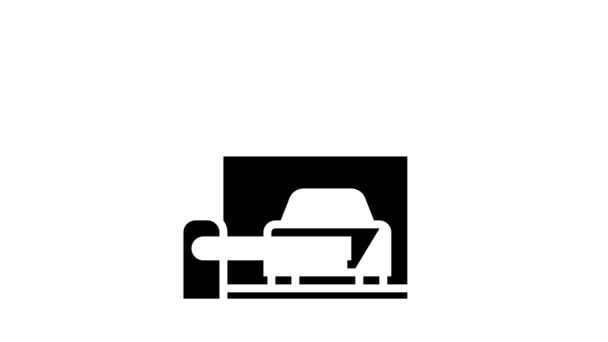 Barreira de estacionamento glifo ícone animação — Vídeo de Stock