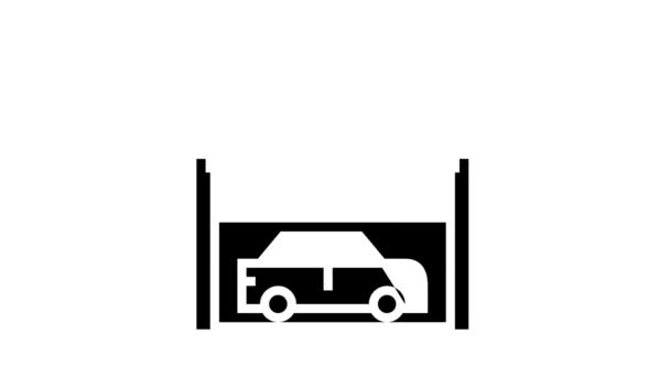 Ondergrondse parkeerplaats glyph pictogram animatie — Stockvideo