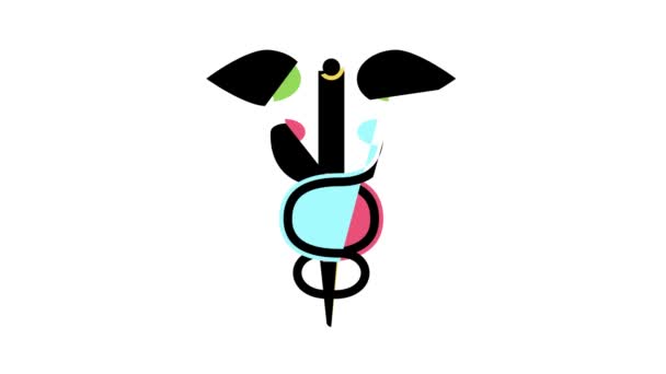 Símbolo homeopatía color icono animación — Vídeo de stock