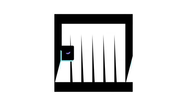 Gevangenis wet woordenboek kleur pictogram animatie — Stockvideo