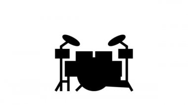 müzik enstrümanı mens boş zaman çizgisi canlandırması çal