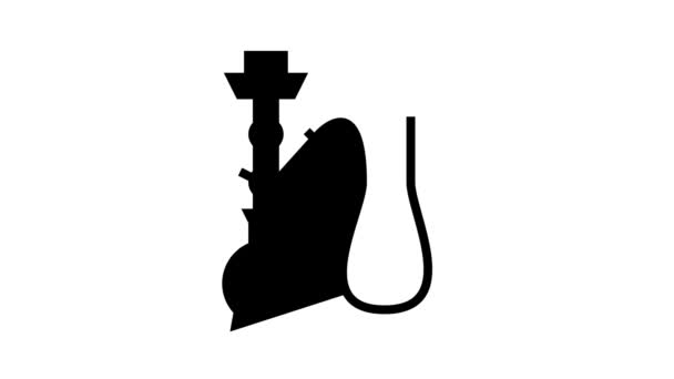 Rook hookah mannen recreatielijn pictogram animatie — Stockvideo