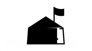 çadır mülteci hattı simgesi canlandırması