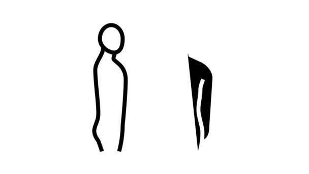 Správná animace ikon řádku držení těla — Stock video