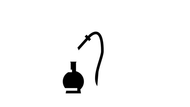 Fumaça hookah mens lazer glifo ícone animação — Vídeo de Stock