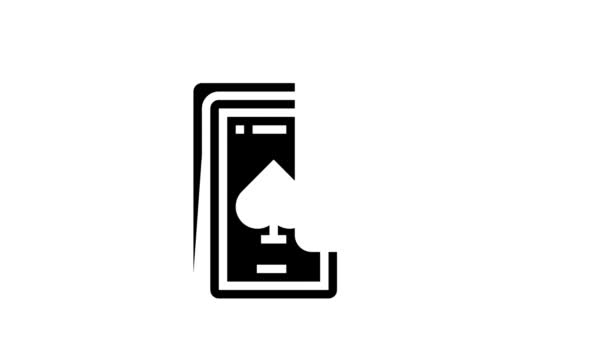 Play cards mens leisure glyph icon animation — Stock Video