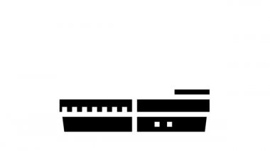 Dikiş makinesi tekstil ekipmanı glifli simge canlandırması