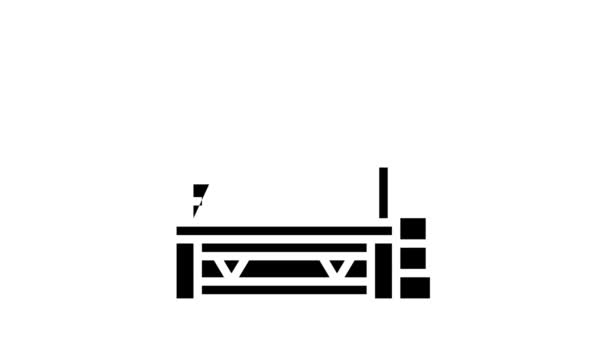 Máquina de producción de seda glifo icono de animación — Vídeo de stock
