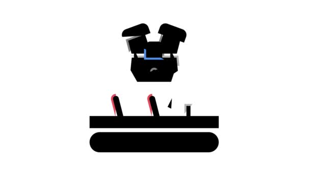 Motor de instalación de color del coche icono de animación — Vídeo de stock