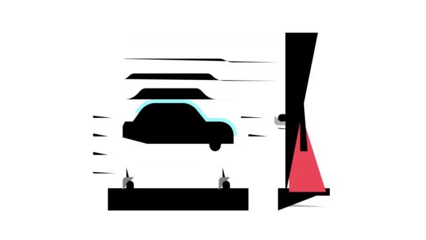 Túnel de viento coche color icono de animación — Vídeos de Stock