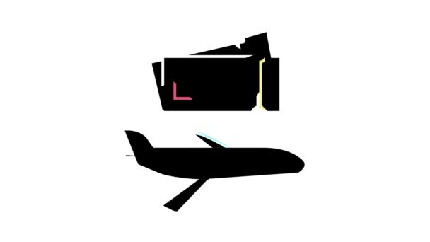 Reise Reisen Freizeit Farbe Symbol Animation — Stockvideo