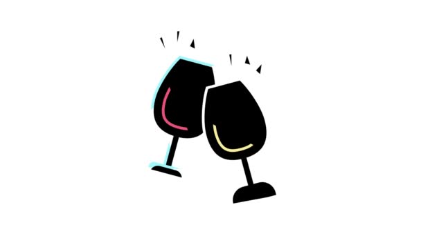 Vino ocio color icono animación — Vídeo de stock