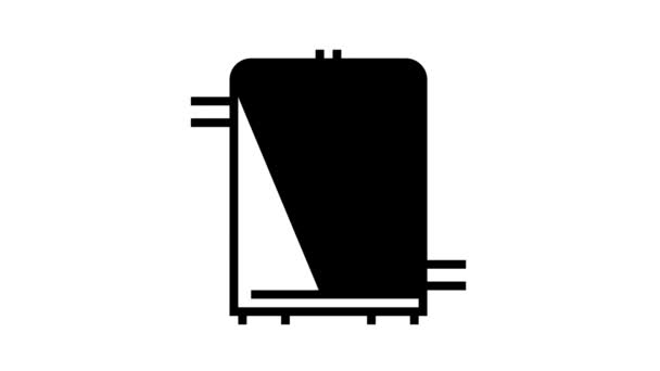 Línea de producción de queso refrigerador icono de animación — Vídeo de stock