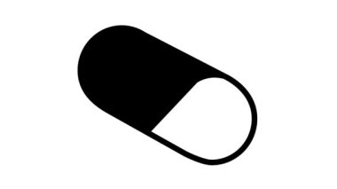 kapsül tıbbi ilaç üretim hattı ikon canlandırması