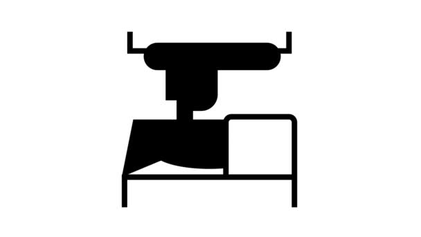Tillverkning fabrik utrustning halvledare linje ikon animation — Stockvideo