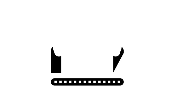 Fabriek transportband auto glyph pictogram animatie — Stockvideo