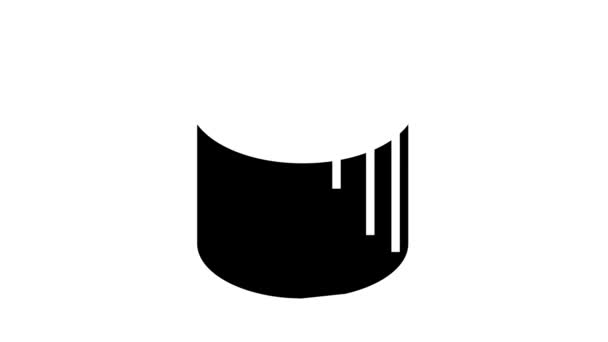 Studnia pierścienie betonowe ikona glifa animacja — Wideo stockowe