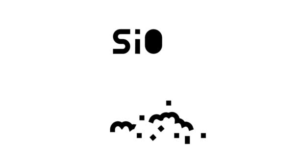 Sio2 semiconductor fabricación glifo icono animación — Vídeo de stock