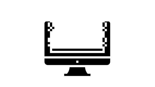 Testen von Computerbildschirm-Halbleiterherstellung Glyphen-Icon-Animation — Stockvideo