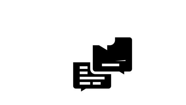 Conversação e conversando animação ícone de glifo de lazer — Vídeo de Stock