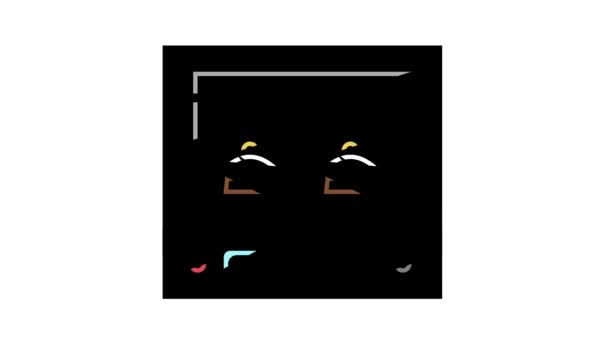 Horno hornear postre color icono de animación — Vídeo de stock