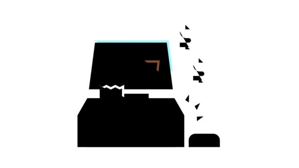 Máquina de dinheiro de café café cor ícone animação — Vídeo de Stock