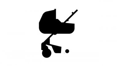 Bebek arabası taşıyıcısı bebek hattı simgesi canlandırması