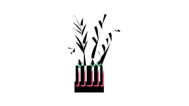Roślina dom w pot kolor ikona animacja — Wideo stockowe