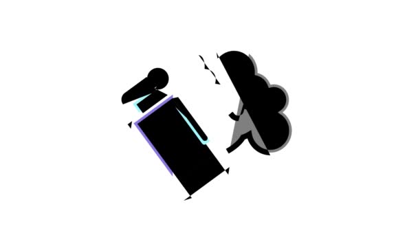 Granada cor de fumaça ícone animação — Vídeo de Stock
