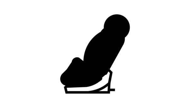 Auto stoel baby lijn pictogram animatie — Stockvideo