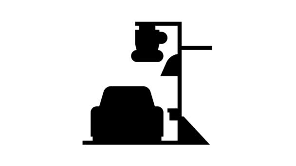 Guidare caffè caffè linea icona animazione — Video Stock